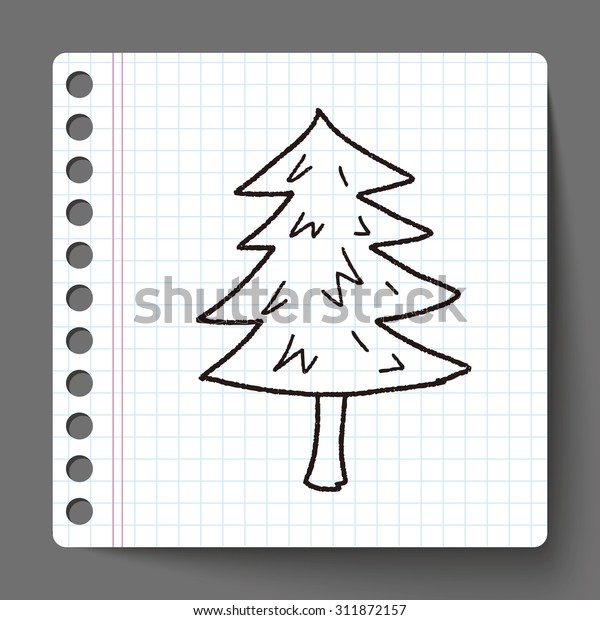 Christmas Tree Doodle Drawing