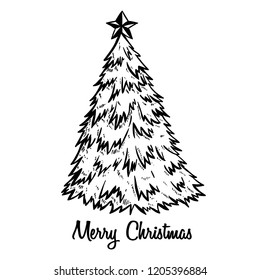 árbol de Navidad con doodle o estilo dibujado a mano