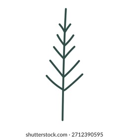 Doodle de árbol de Navidad. Boceto dibujado a mano. Ilustración vectorial, diseño plano