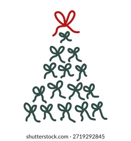Doodle de árbol de Navidad. Boceto dibujado a mano. Ilustración vectorial, diseño plano