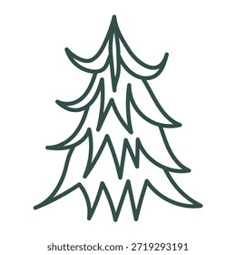 Chupeta de árvore de Natal. Esboço desenhado à mão. Ilustração vetorial, design plano