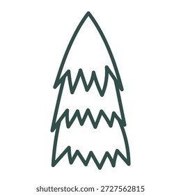 Chupeta de árvore de Natal. Esboço desenhado à mão. Ilustração vetorial, design plano