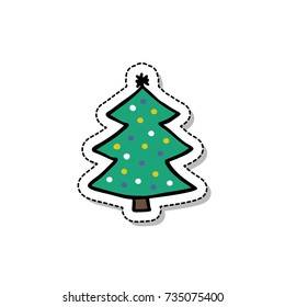 christmas tree doodle icon