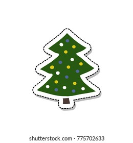 christmas tree doodle icon