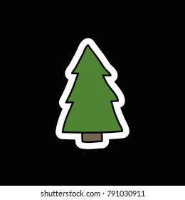 christmas tree doodle icon