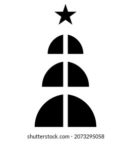 Christmas tree doodle icon Sketch line vector. Happy new year party design