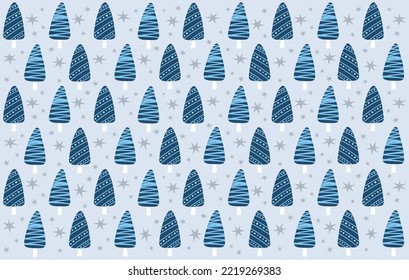 Christmas tree doodle pattern. Hand drawn and detailed, great for christmas banners,wrappers,wallpapers. Vector surface design.