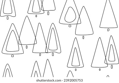 Christmas tree doodle pattern. Vector illustration.