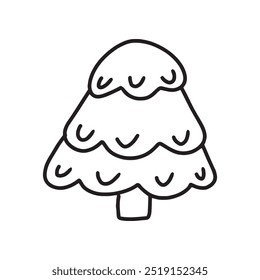 Christmas tree in doodle style, simple