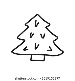 Weihnachtsbaum im Doodle-Stil, einfach