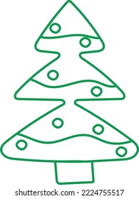 Árbol de Navidad al estilo doodle. Un solo elemento. Vector.