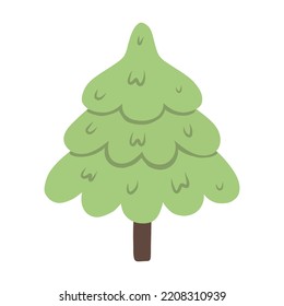 Weihnachtsbaum im Doodle-Stil. Vektorgrafik. Weihnachtsbaum einzeln.