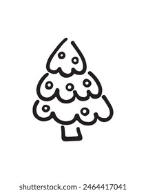 Christmas tree in doodle style. Vector illustration. EPS10
