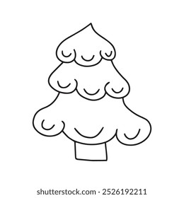 Árbol de Navidad en estilo doodle. Vector aislado sobre fondo blanco