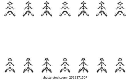 Christmas tree. doodle. Christmas tree doodle. there are many different Christmas trees painted in the doodle style. New Year. vector. black lines. frame. place for the inscription. beautiful postcad