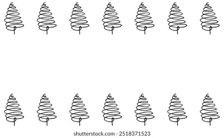 Christmas tree. doodle. Christmas tree doodle. there are many different Christmas trees painted in the doodle style. New Year. vector. black lines. frame. place for the inscription. beautiful postcad
