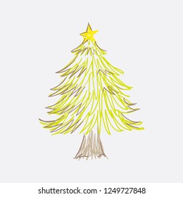 christmas tree doodle vector