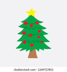 christmas tree doodle vector