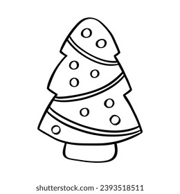 Doodle de árbol de Navidad. Ilustración vectorial en fondo blanco