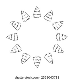 Christmas tree. A doodle-style painted Christmas tree. a beautiful frame for the new year. new year. template for creating a postcard. vector. on a white background.