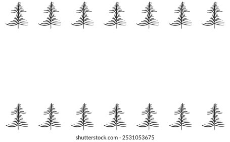 Christmas tree. A doodle-style painted Christmas tree. a beautiful frame for the new year. new year. template for creating a postcard. vector. on a white background.