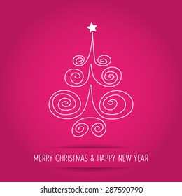 Christmas Tree dots on a pink background