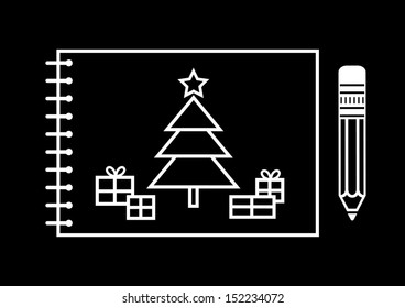 Christmas tree drawing  