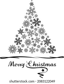 Vector de silueta de dibujo de árbol de Navidad