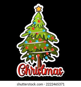 diseño de pegatinas de dibujo de árbol de Navidad