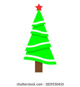 christmas tree, drawing, vector illustration