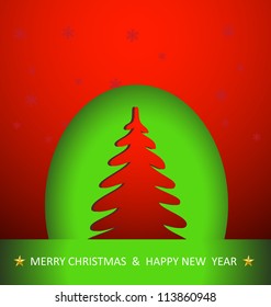 Christmas tree, easy color and text editable