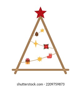 Christmas tree in eco style. vector illustration