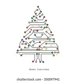 Weihnachtsbaum-elektronische Schaltung, Vektorhintergrund