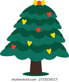 Weihnachtsbaum-Element im Cartoon-Design. Vektorgrafik.