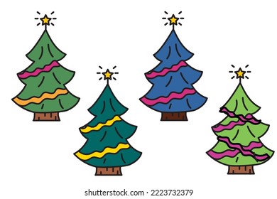 Christmas tree element design. christmas day vector illustration