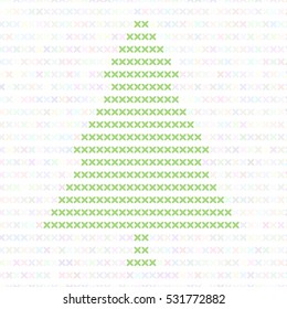 Christmas tree, embroidered with a cross.The scheme for embroidery. Vector illustration.