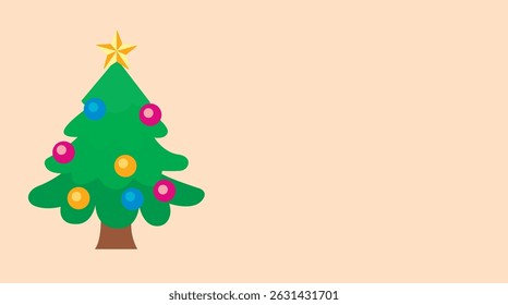 christmas tree evergreen pine fir vector emoji illustration symbol sign icon xmas banner template card frame ornament