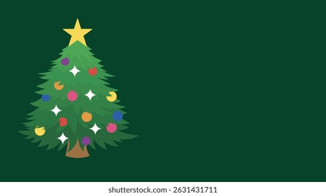 christmas tree evergreen pine fir vector emoji illustration symbol sign icon xmas banner template card frame ornament