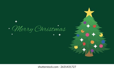 christmas tree evergreen pine fir vector emoji illustration symbol sign icon xmas banner template card frame ornament
