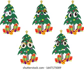 Christmas tree face expression, vector based, EPS10 file type

