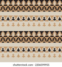 Christmas Tree fair isle pattern design for fashion textiles, knitwear and graphics