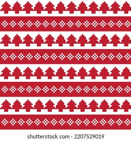 Christmas Tree fair isle pattern design for fashion textiles, knitwear and graphics