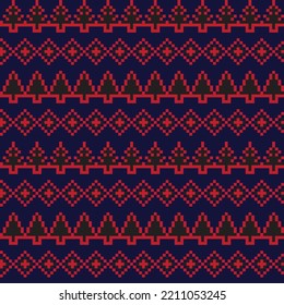 Diseño de patrones de islotes de la feria del árbol de Navidad para textiles de moda, prendas de vestir y gráficos