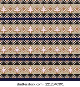 Diseño de patrones de islotes de la feria del árbol de Navidad para textiles de moda, prendas de vestir y gráficos