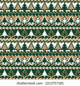 Diseño de patrones de islotes de la feria del árbol de Navidad para textiles de moda, prendas de vestir y gráficos