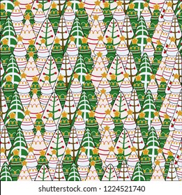 christmas tree festal abstract vector pattern