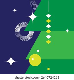 Christmas Tree Festive Illustrations for Card