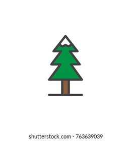 Christmas tree filled outline icon, line vector sign, linear colorful pictogram isolated on white. Symbol, logo illustration. Pixel perfect vector graphics