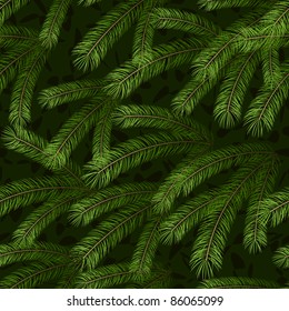 Christmas tree fir branch seamless background