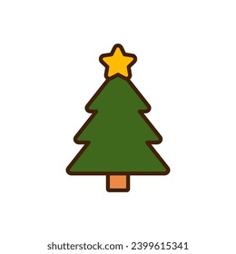 Christmas tree. Fir tree. Simple vector icon.